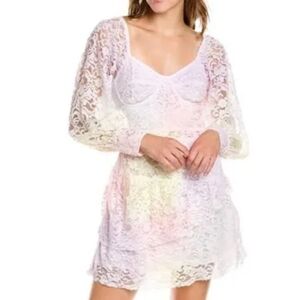NWT LoveShackFancy Alela Lace Multi Tie Dye Dress sz 2